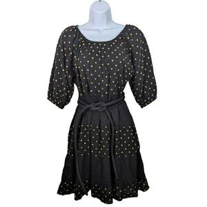 Ace & Jig Lola Dot Dress Black Multicolor Polka Dot Cotton Tiered Size XS NWT
